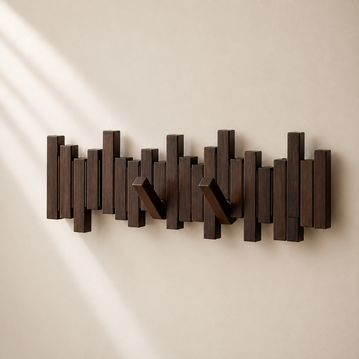 Solid Wood Piano Key Wall Coat Rack