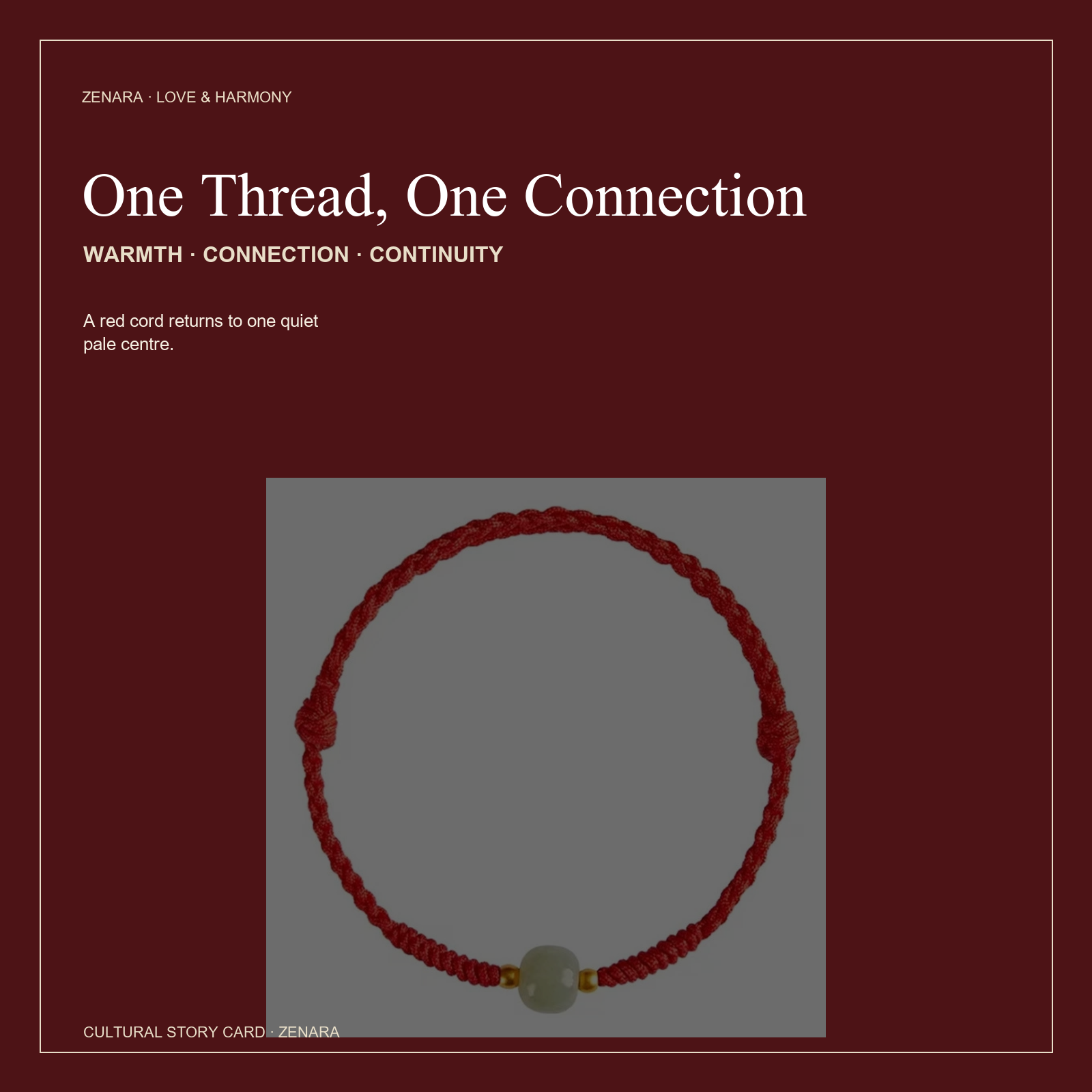 Jade-Style Red Cord Connection Bracelet — Zenara view 5