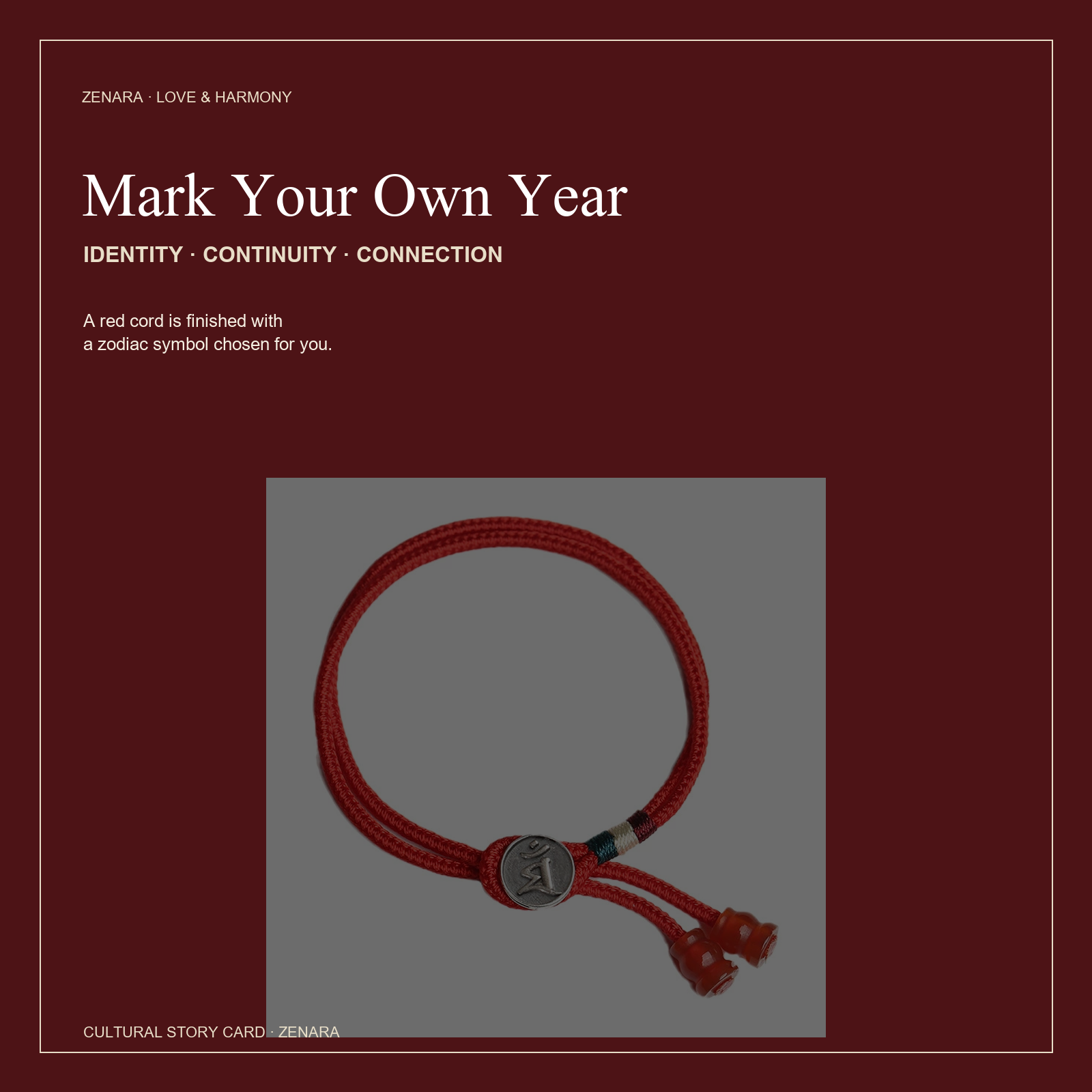 Chinese Zodiac Red Cord Bracelet — Zenara view 5