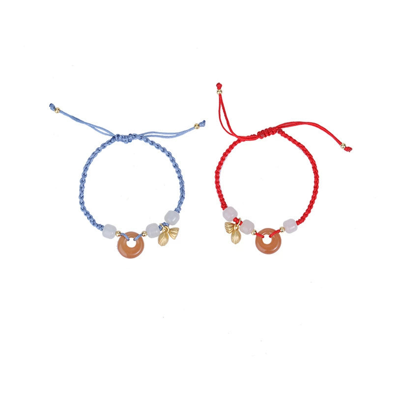 Lotus Seedpod Circle Red Cord Bracelet — Zenara view 5