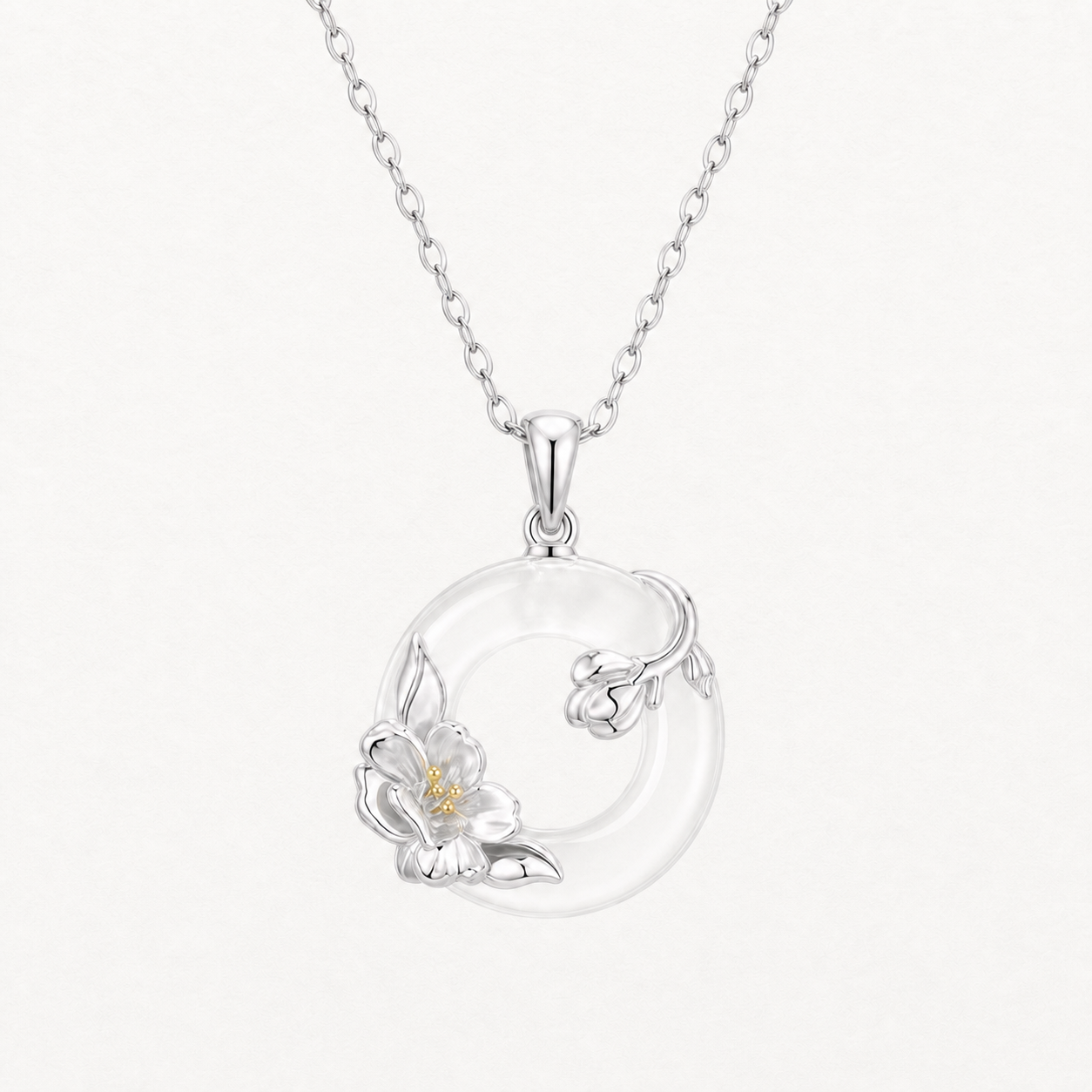 Camellia Peace Buckle Necklace — Zenara view 1