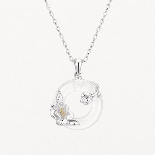 Camellia Peace Buckle Necklace — Zenara view 1