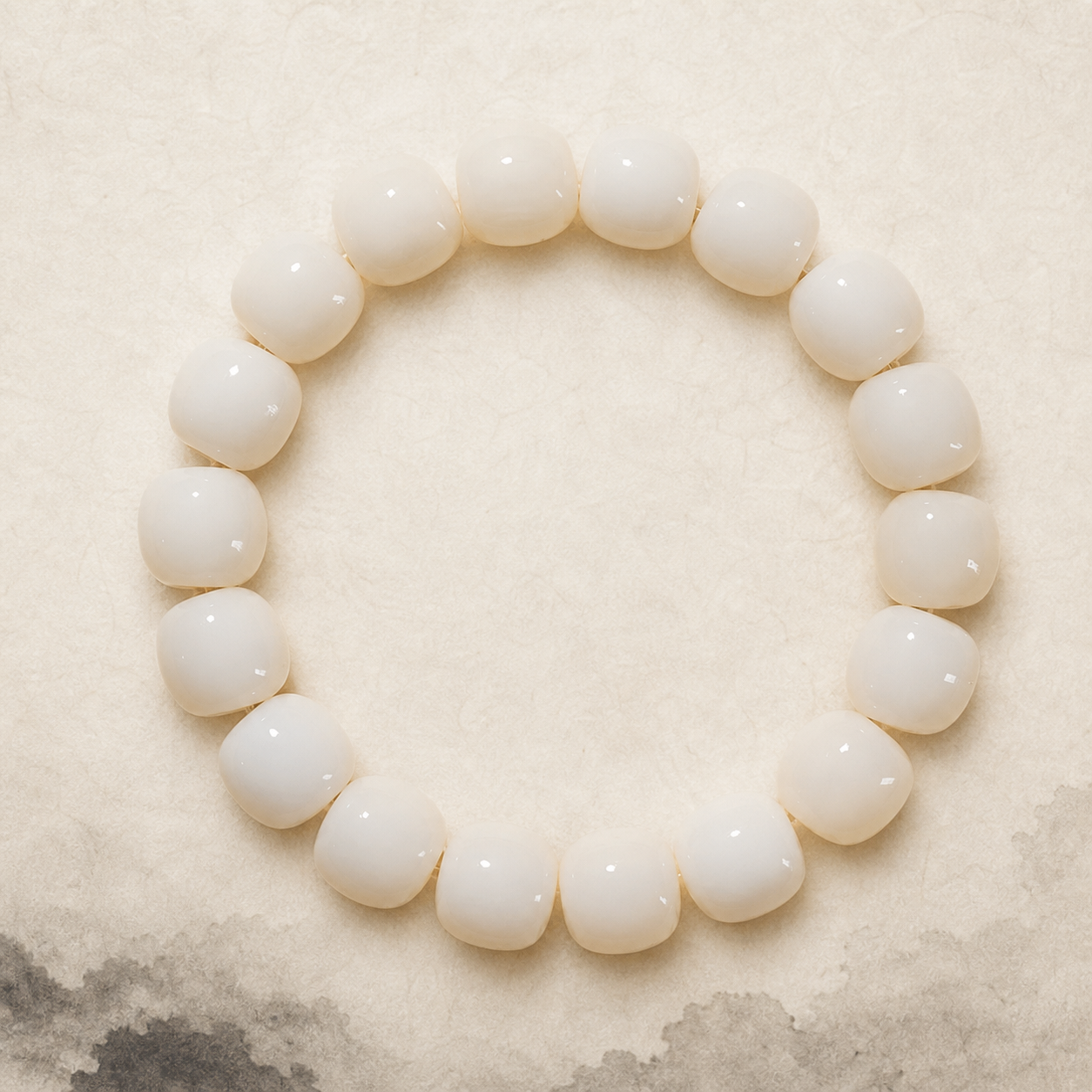 White Bodhi Root Peace Bracelet — Zenara view 1