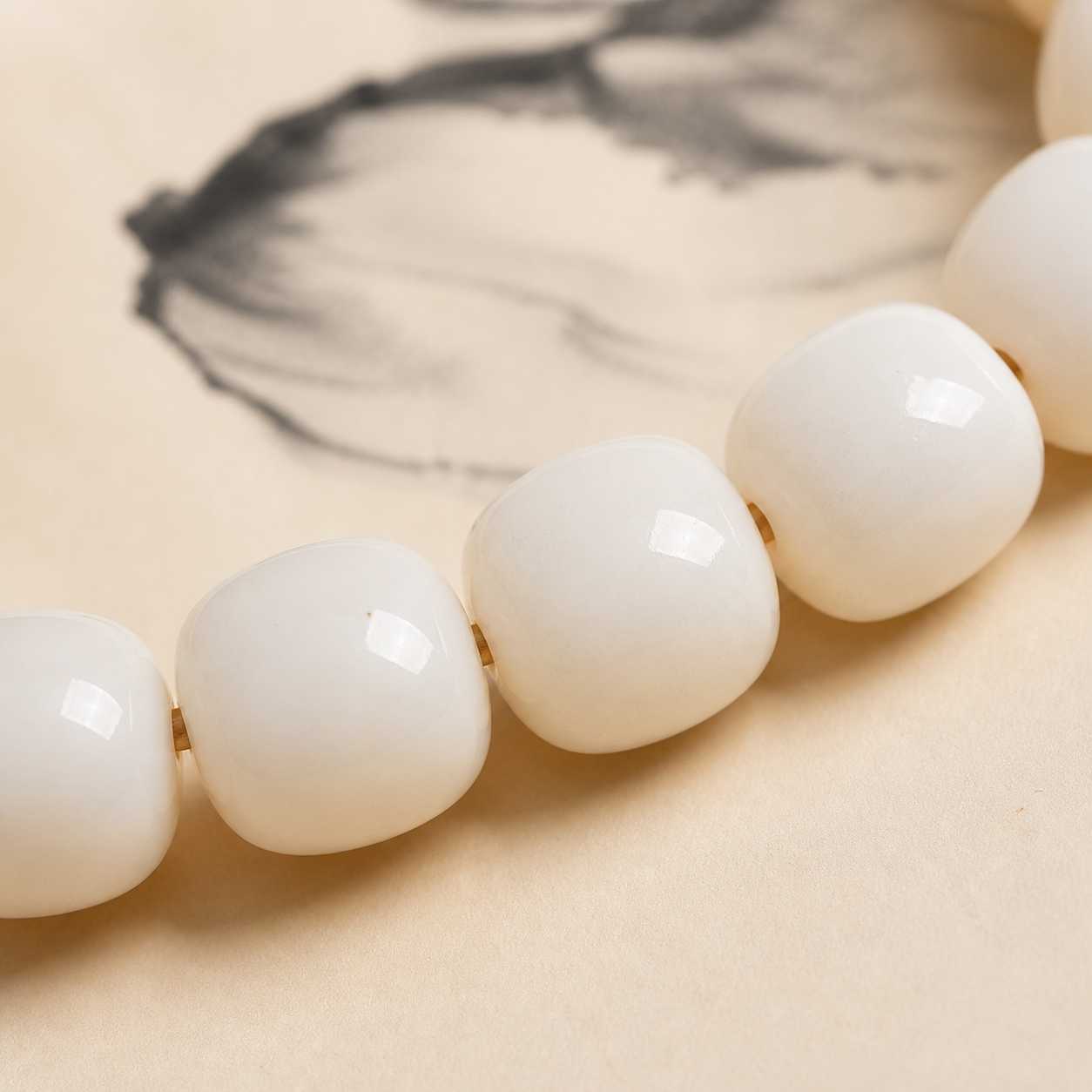 White Bodhi Root Peace Bracelet — Zenara view 3