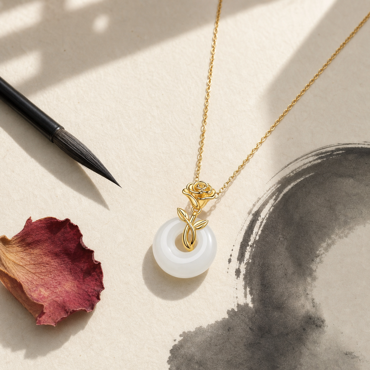 Rose Embrace Peace Buckle Necklace — Zenara view 2