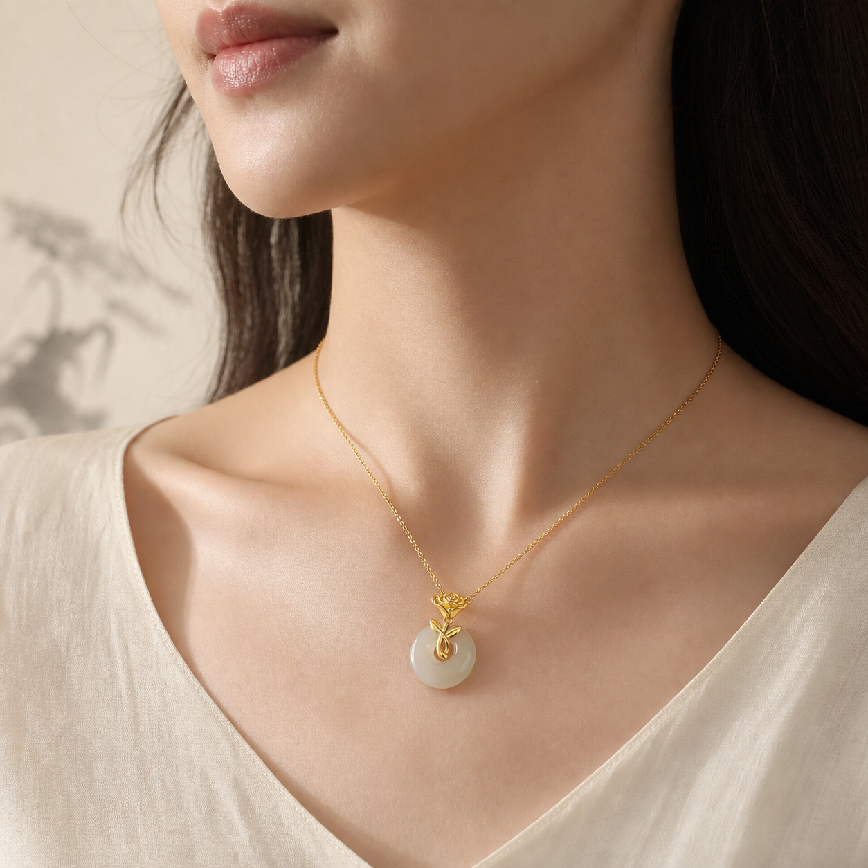 Rose Embrace Peace Buckle Necklace — Zenara view 4