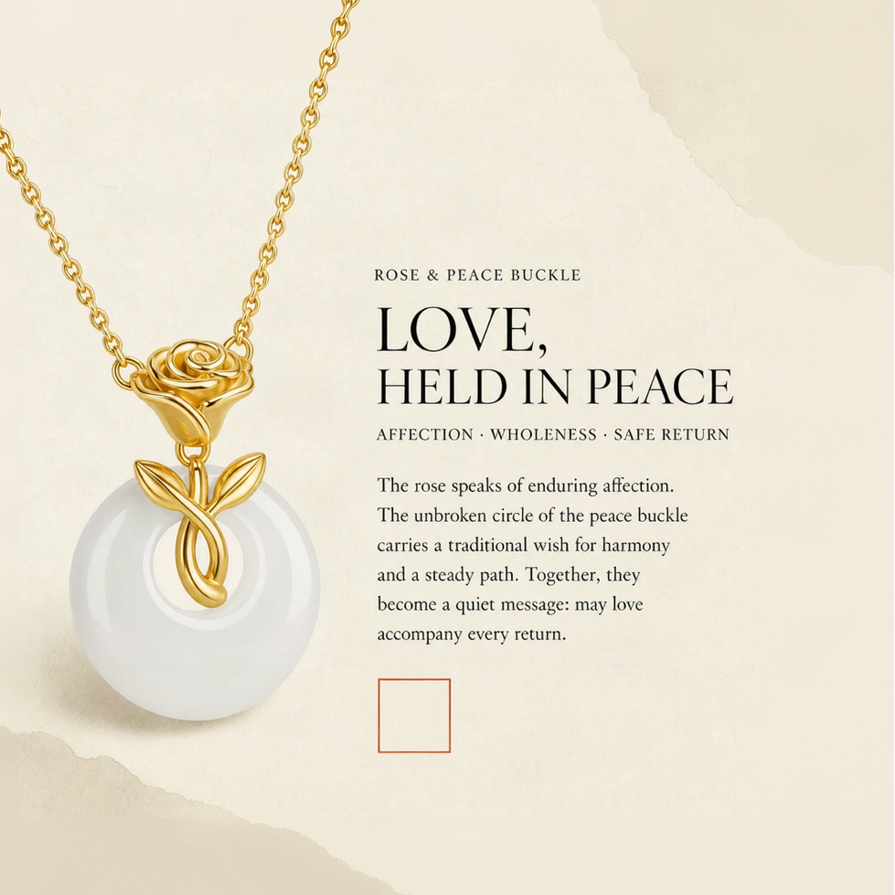 Rose Embrace Peace Buckle Necklace — Zenara view 5