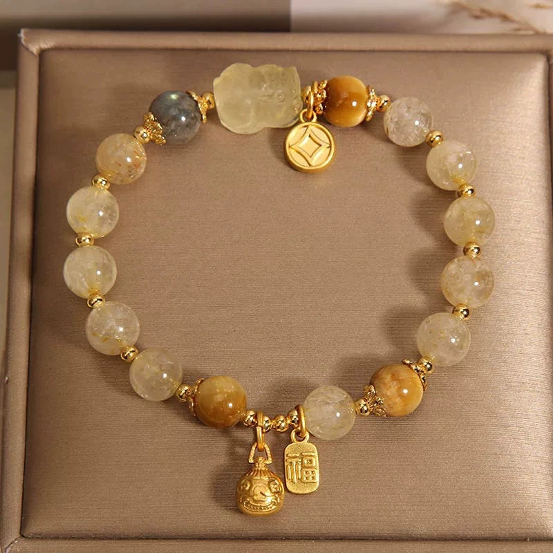 Tiger-Eye Fortune Beast Prosperity Bracelet — Zenara view 4