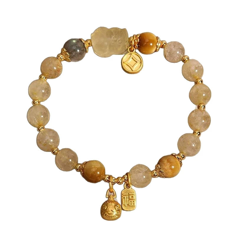 Tiger-Eye Fortune Beast Prosperity Bracelet — Zenara view 5