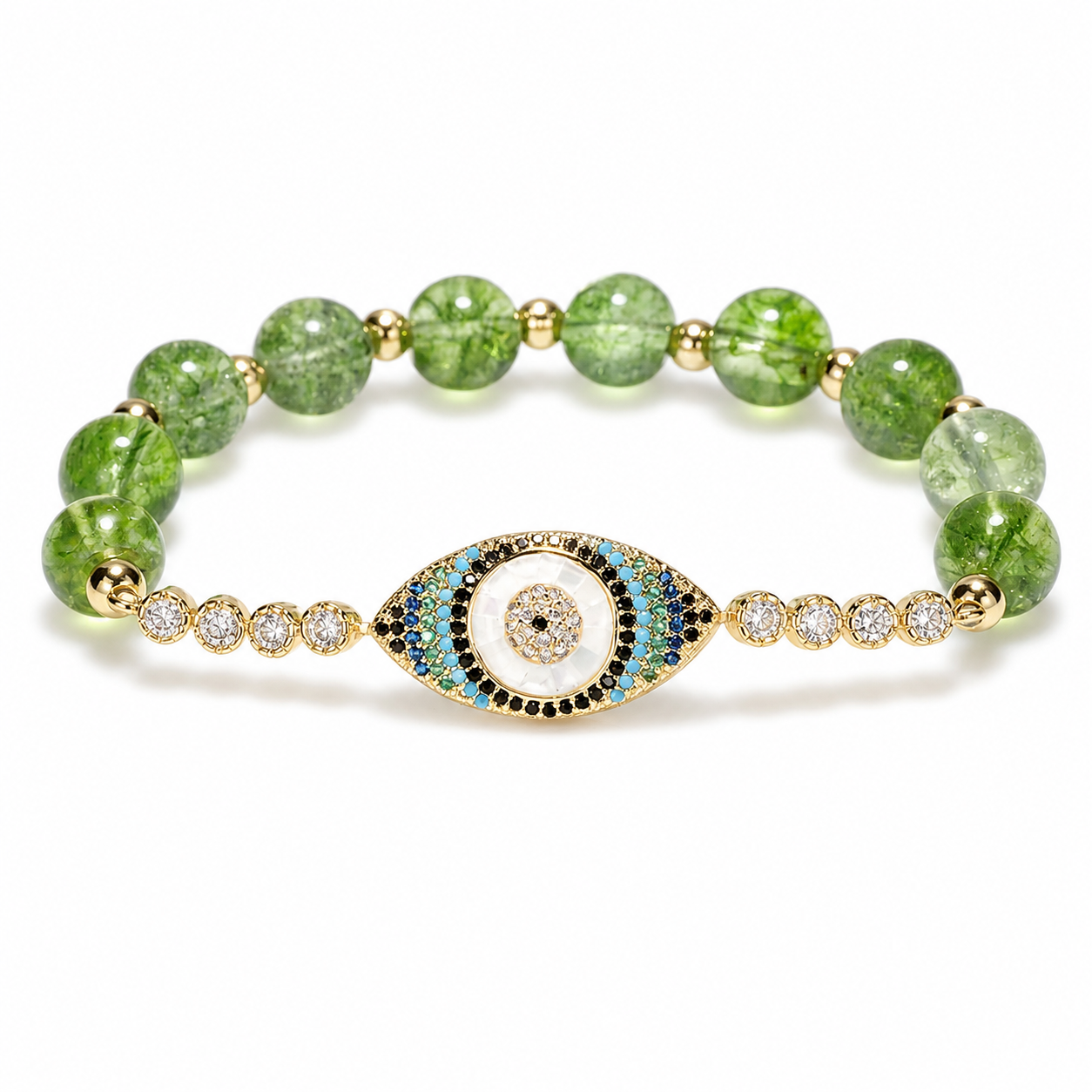 Olive-Green Eye Balance Bracelet — Zenara view 1