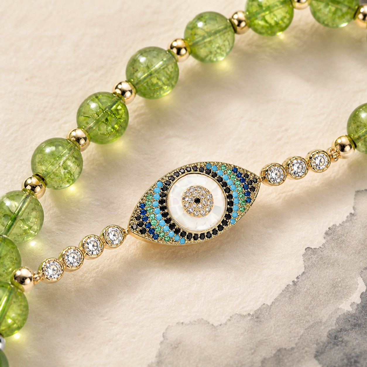 Olive-Green Eye Balance Bracelet — Zenara view 3