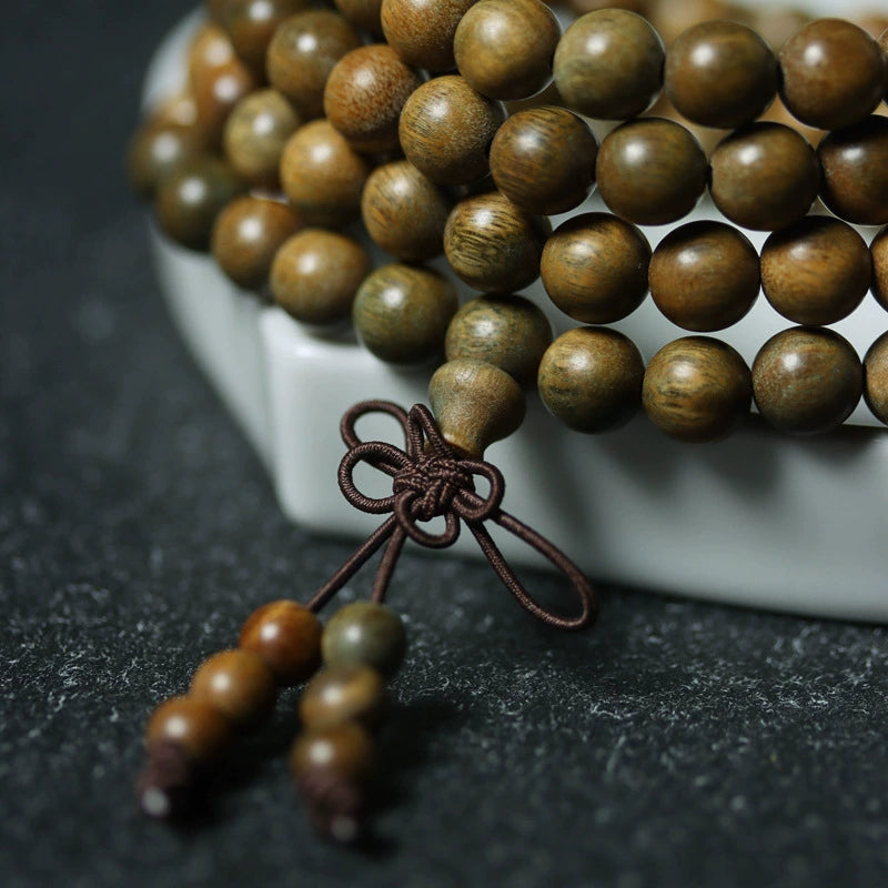 Green Wood 108-Bead Mindfulness Mala — Zenara view 2