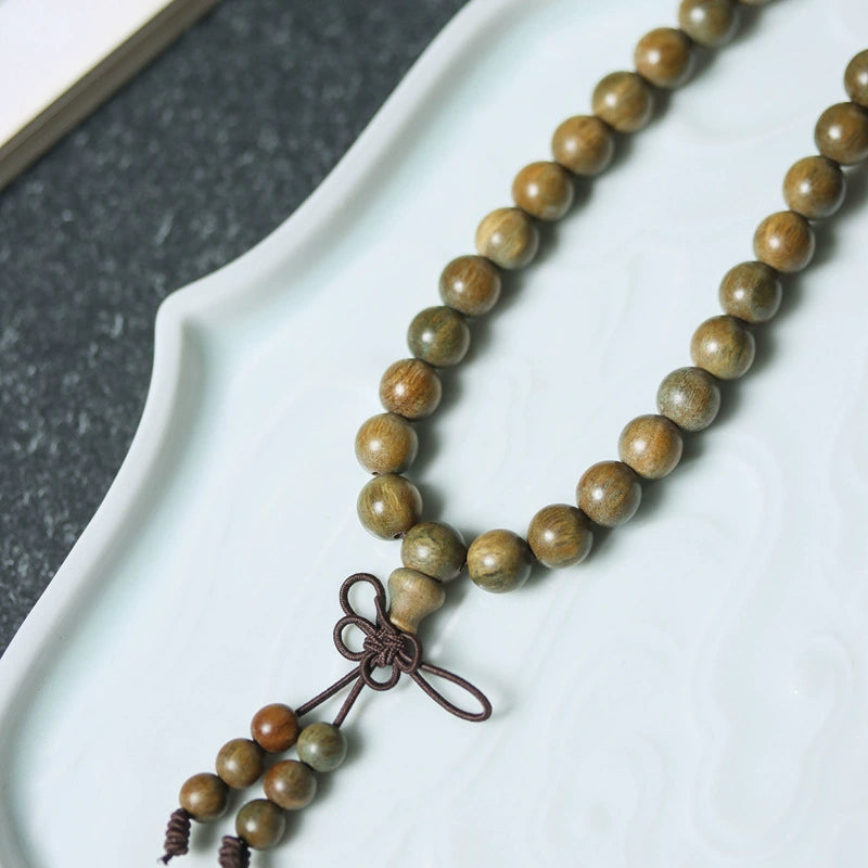 Green Wood 108-Bead Mindfulness Mala — Zenara view 3